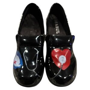 Artistic Black and Red Mules with Comfort Sole